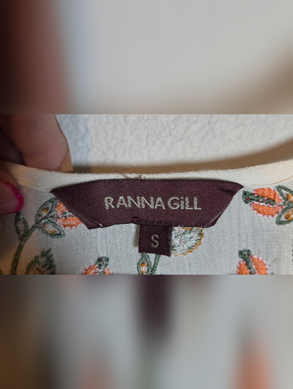 Ranna Gill Anthropologie Jumel Embroidered Top S Small Boho Floral Peasant Blous - Picture 2 of 9